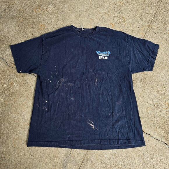 Vtg Y2k WOODY'S LONGBOARDS Hawaii Hula Girl Graphic Skate Surf Tee Shirt XL Fit - Picture 3 of 6